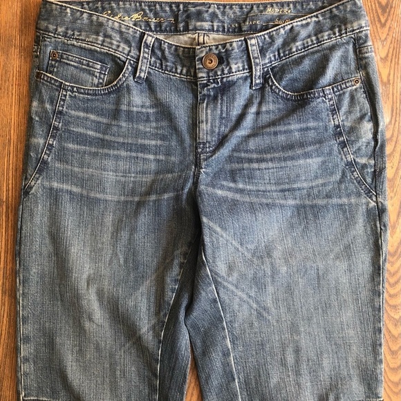 Eddie Bauer modern slip crop jeans 10 med  wash - Picture 6 of 11